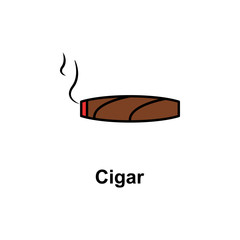 Cigar, smoke icon. Element of Cinco de Mayo color icon. Premium quality graphic design icon. Signs and symbols collection icon for websites, web design, mobile app