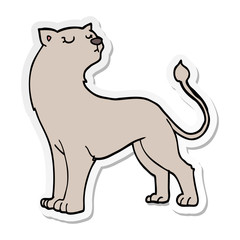 distressed sticker of a cartoon lioness