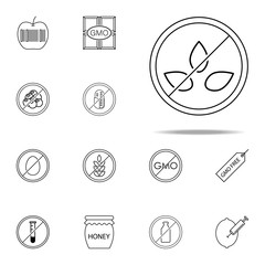 100 natural icon. GMO icons universal set for web and mobile