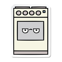 sticker of a cute cartoon kitchen oven