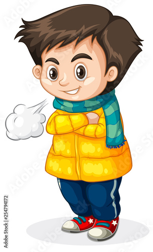 Cold kid white background