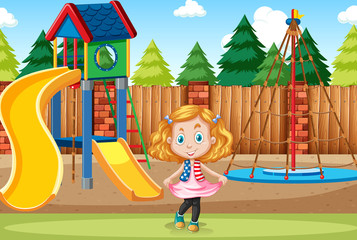 Girl at playground scene