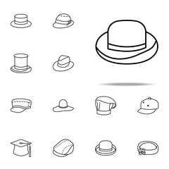 bowler hat icon. hats icons universal set for web and mobile