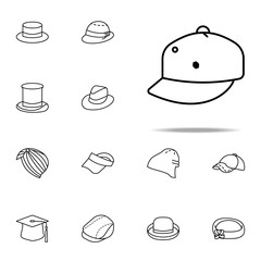 flat brim hat icon. hats icons universal set for web and mobile