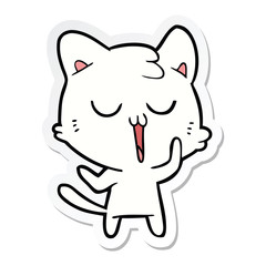 sticker of a cute cartoon cat
