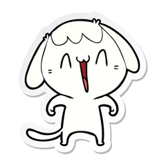 sticker of a cute cartoon dog