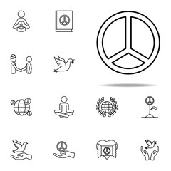peace sign icon. human rights icons universal set for web and mobile