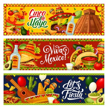 Cinco de Mayo party guitar, sombrero, Mexican food