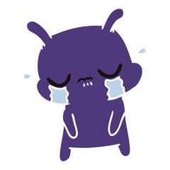 cartoon of cute sad alien