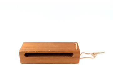 Forward facing woodblock on white