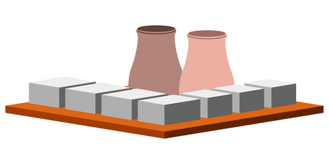 Isolated nuclear power plant. Vector illustration design