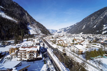 Landscape of Zillertal valley  Mayrhofen in Tyrol