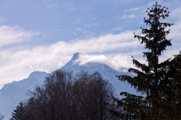 Panoramic view with Landscape of Alps mountains in Salzburg