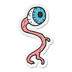 sticker of a gross cartoon eyeball