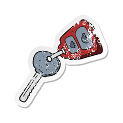 retro distressed sticker of a cartoon key