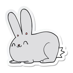 sticker of a cartoon rabbit