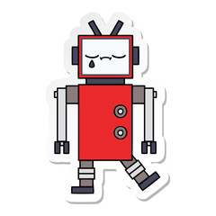 sticker of a cute cartoon robot