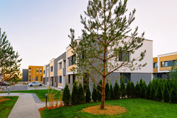 Fototapeta premium Apartment residential townhouse architecture and outdoor facilities