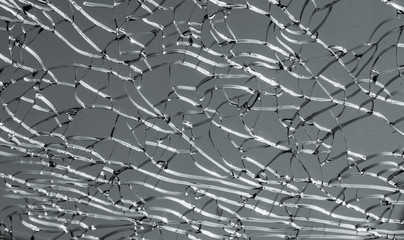  The broken glass is a look of lines and pieces of beautiful glass, which is the art of nature.