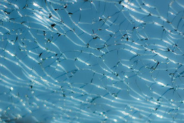 The broken glass is a look of lines and pieces of beautiful glass, which is the art of nature.