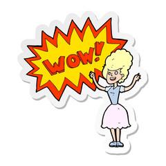 sticker of a cartoon wow