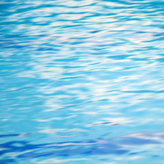 Blue water in swimming pool