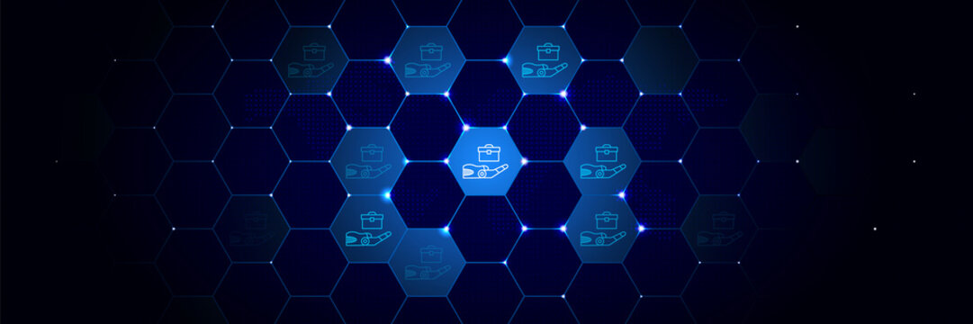 Safe mode technology icon in the technological comb bacground