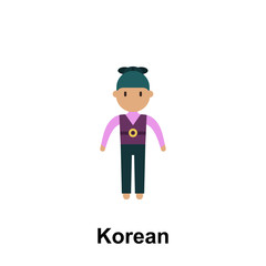 Korean, man cartoon icon. Element of People around the world color icon. Premium quality graphic design icon. Signs and symbols collection icon for websites, web design