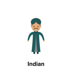 Indian, man cartoon icon. Element of People around the world color icon. Premium quality graphic design icon. Signs and symbols collection icon for websites, web design