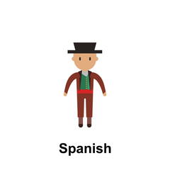 Spanish, man cartoon icon. Element of People around the world color icon. Premium quality graphic design icon. Signs and symbols collection icon for websites, web design