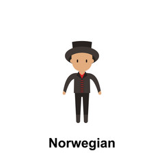 Norwegian, man cartoon icon. Element of People around the world color icon. Premium quality graphic design icon. Signs and symbols collection icon for websites, web design