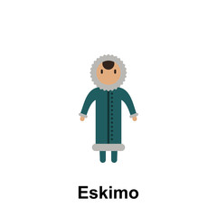 Eskimo, woman cartoon icon. Element of People around the world color icon. Premium quality graphic design icon. Signs and symbols collection icon for websites, web design