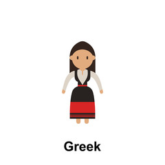 Greek, woman cartoon icon. Element of People around the world color icon. Premium quality graphic design icon. Signs and symbols collection icon for websites, web design