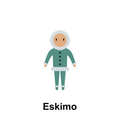 Eskimo, man cartoon icon. Element of People around the world color icon. Premium quality graphic design icon. Signs and symbols collection icon for websites, web design