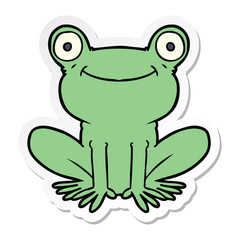 sticker of a cartoon frog