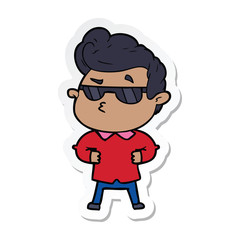 sticker of a cartoon cool guy