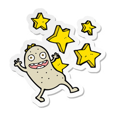 sticker of a cartoon magic potato