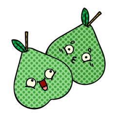 comic book style cartoon green pear
