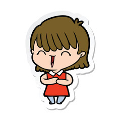 sticker of a cartoon woman