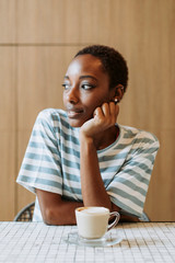 Casual woman in a cafe