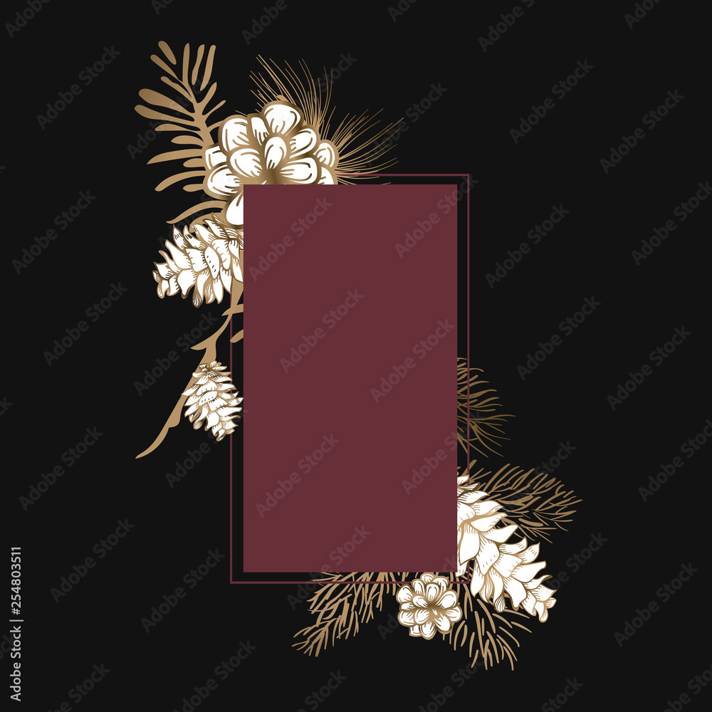 Wall mural blank floral invite