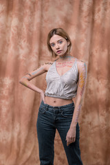 Fototapeta premium Pleasant beautiful young woman supporting feminist movement