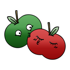 gradient shaded cartoon juicy apple