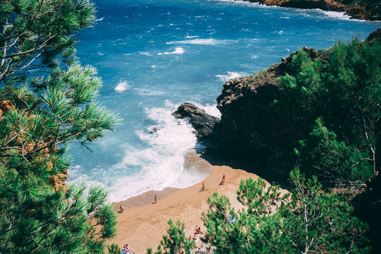 Trop down view of a cool Spanish beach 