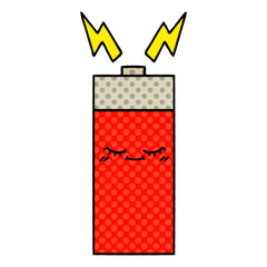 comic book style cartoon battery