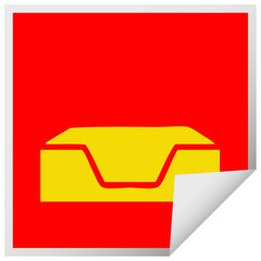 square peeling sticker cartoon empty in tray