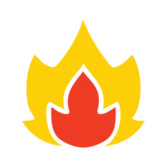 flat color retro cartoon fire