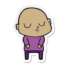 sticker of a cartoon bald man