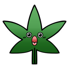 gradient shaded cartoon marijuana leaf
