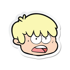 sticker of a cartoon male face
